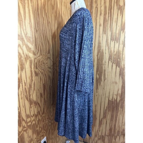 Torrid Womens Size 3 (3X) Mini Rib Knit Mock Neck Dress Blue Stretch - Picture 6 of 10